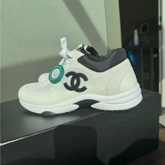 Chanel White and Black Sneakers - Picture 3 of 10